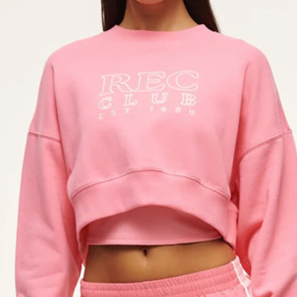 Anthropologie PE Nation Pink Cropped Sweatshirt